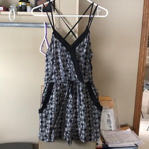 Black and White printed romper